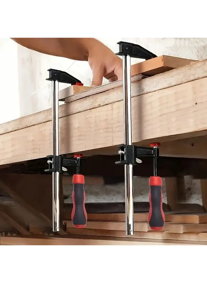 2pcs Industrial Grade Adjustable Steel F Clamps 3 Inch Jaw Depth 500lb Capacity - Image 3