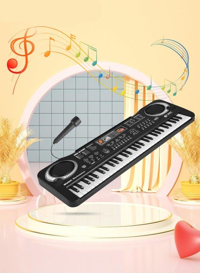 61 Key Electronic Piano Toy with Microphone, Record Function, 8 Sounds, Educational Learning Gift for Boys and Girls - Image 2