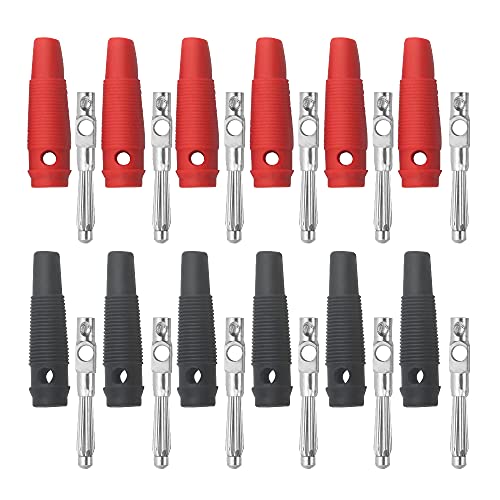 WMYCONGCONG 12 PCS 32A High Current Screw Type 4mm Banana Plugs Stackable DIY Banana Connector Speaker Cable Adapter for Electric Test (12 PCS) - Image 1