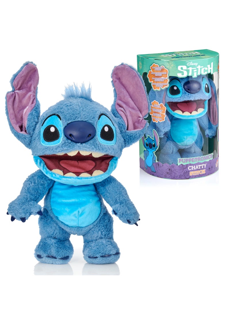 Disney - Disney Stitch Real FX Chatty Puppetronic | Lilo & Stitch | Puppet | Interactive Plush Toy | Soft Toy | With Fun Phrases and Sound | Gift for Kids and Adults - Image 1
