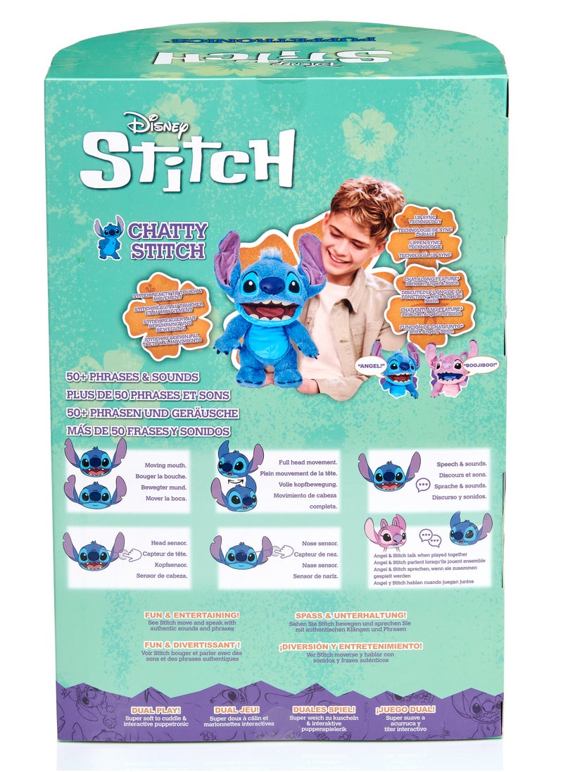 Disney - Disney Stitch Real FX Chatty Puppetronic | Lilo & Stitch | Puppet | Interactive Plush Toy | Soft Toy | With Fun Phrases and Sound | Gift for Kids and Adults - Image 1