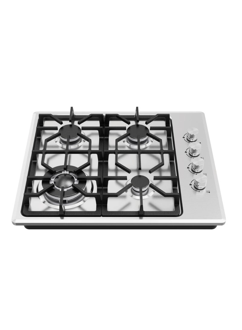 فليكسي موقد غاز مدمج من فليكسي FKH466SD، 4 شعلات، خرج حرارة عالي، شعلة SABAF 130 مم، 3.3 كيلو واط، حامل مقلاة من الحديد الزهر، لوحة من الفولاذ المقاوم للصدأ 201، مقاس 600×510 مم، ضمان لمدة عامين** - Image 2