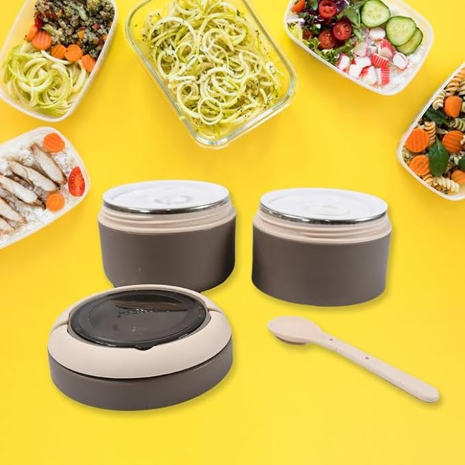 PARABRAHMA Smart Stack Protable Lunch Box Stainless Steel Airtight LeakProof Lunch Box for Office School Picnic Color May Vary - Image 2