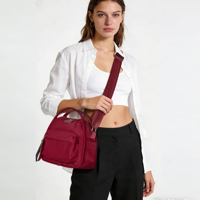CATSEA Women's Elegant Solid Color Shoulder Bag Fashionable Zipper Crossbody Bags Soft Top Handle Handbag Purse - Image 2