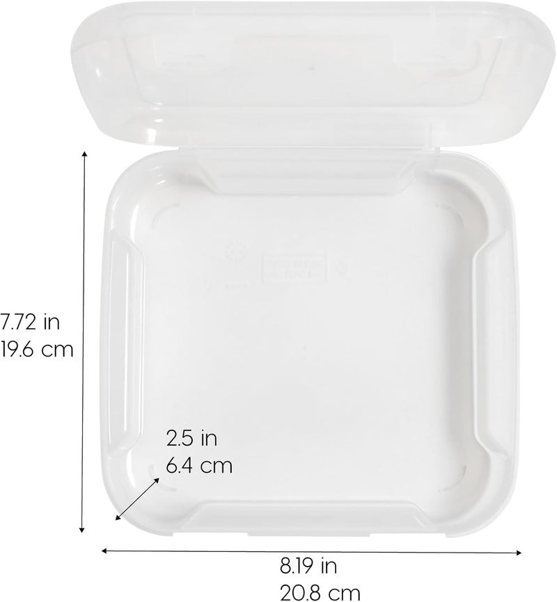 IRIS Power tool case パワー ツール ケース صناديق تخزين ورق سكرابوك 6" × 6" من IRIS USA، عبوة 8، مصنوعة من البلاستيك السميك القابل للنقل مع مقبض مدمج لوازم الفن والحرف، مستندات المكتب، القرطاسية، الصور - شفاف - Image 2