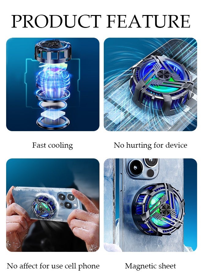 DUNISO Phone Cooler for Live Streaming and Gaming, Semi-Conductor Cooling Chip Mobile Phone Radiator with Adjustable 2 Gear Wind Speed and Adjustable Stand,Magnetic Mobile Phone Radiator Fit All Types of iPh  - Image 3