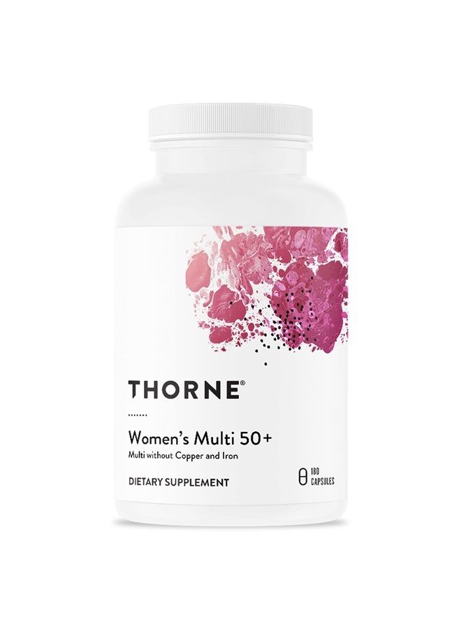Thorne Research ثورن مالتي للنساء 50+ - فيتامينات متعددة يومية بدون حديد ونحاس للنساء - دعم شامل وأساسي - صحة العظام والجهاز المناعي - خالي من الغلوتين - 180 كبسولة - 30 حصة - Image 1