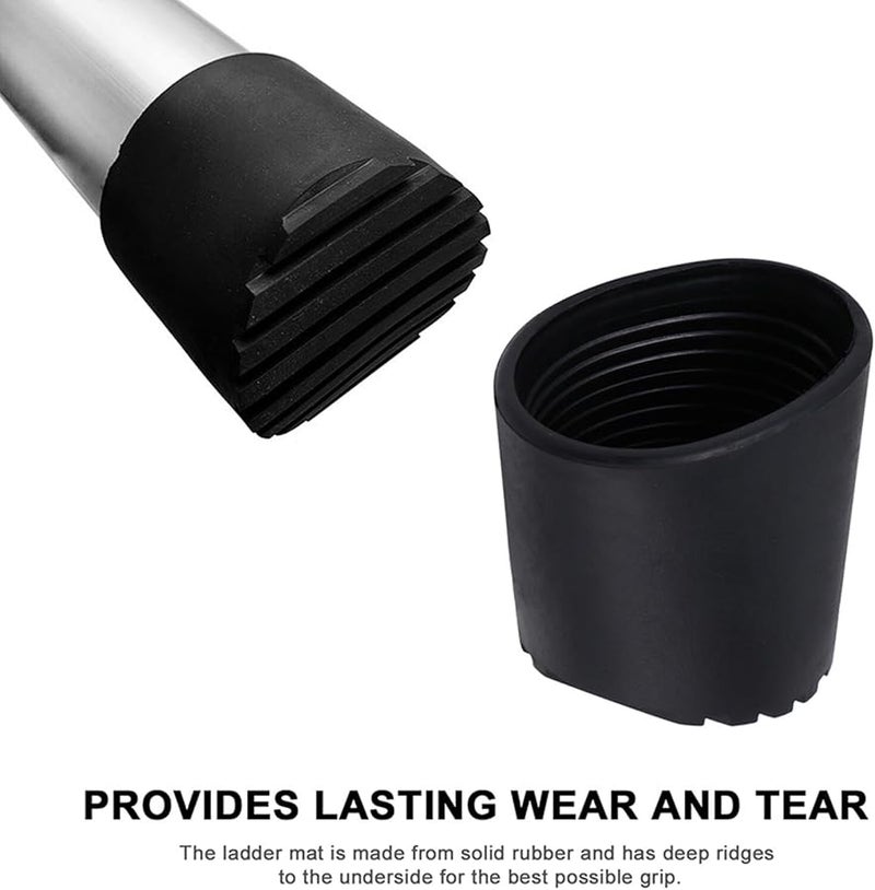 4Pcs Black Rubber Foot Pads For Ladders Non Slip Stabilizer Protects Floors Enhances Stability - Image 4