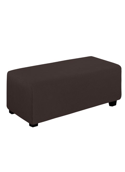 Easy-going Stretch Ottoman cover Folding Storage Stool Furniture Protector Soft Rectangle slipcover with Elastic Bottom(Ottoman X-Large chocolate)