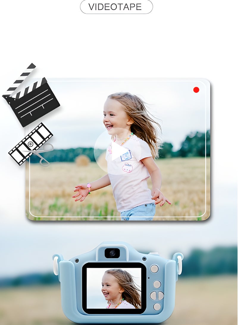 AROAQ Kids Camera, HD 1080p Shockproof Children Video Camera, Portable Mini  Dual Camera Toy, Multiple Functions Digital Camera For Girls Boys, (x5s HD dual camera dolphin pink + 32g card + card reader) - Image 4