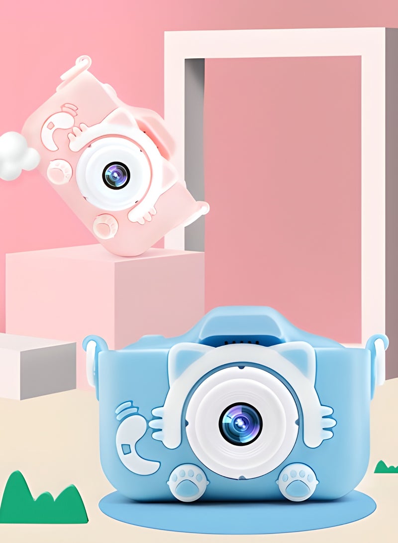 AROAQ Kids Camera, HD 1080p Shockproof Children Video Camera, Portable Mini  Dual Camera Toy, Multiple Functions Digital Camera For Girls Boys, (x5s HD dual camera dolphin pink + 32g card + card reader) - Image 2