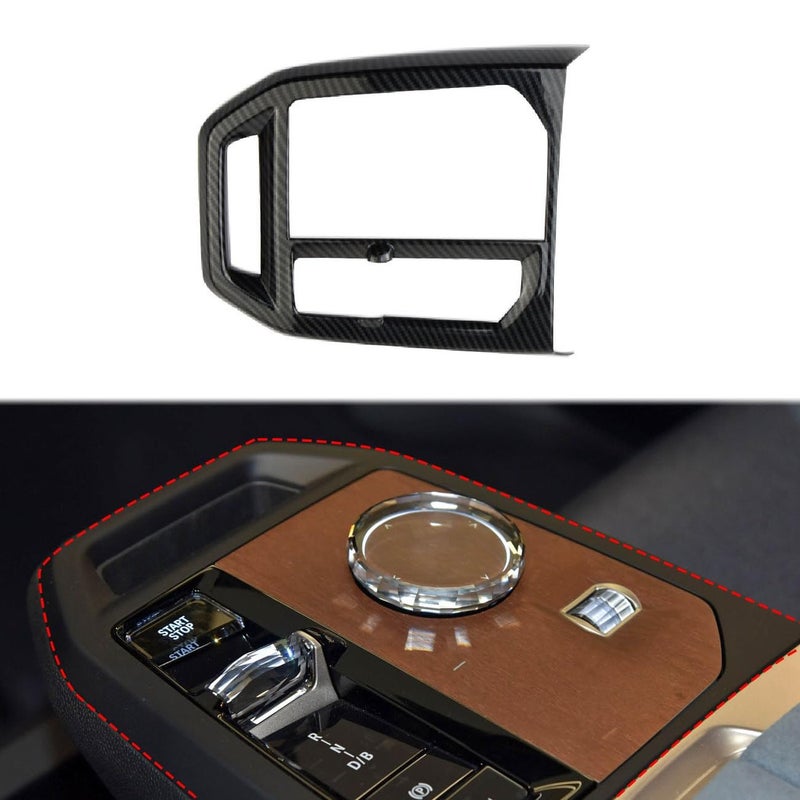 crosselec Carbon Fiber Center Console Knob Shift Button Panel Cover Trim Accessories for 20222026 BMW iX