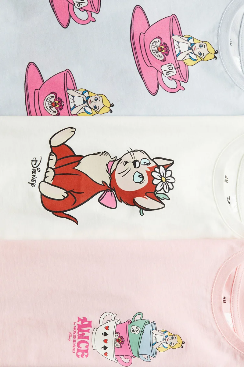 H&M 3-pack printed jersey tops