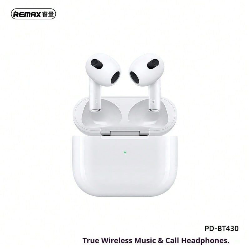 REMAX PD-BT430 Wireless Bluetooth Earbuds feature Bluetooth 5.4 technology and IPX4-rated water and sweat resistance. With an ergonomic design for a comfortable and secure fit, they are ideal for fitness workouts, running, office commuting and daily travel.
