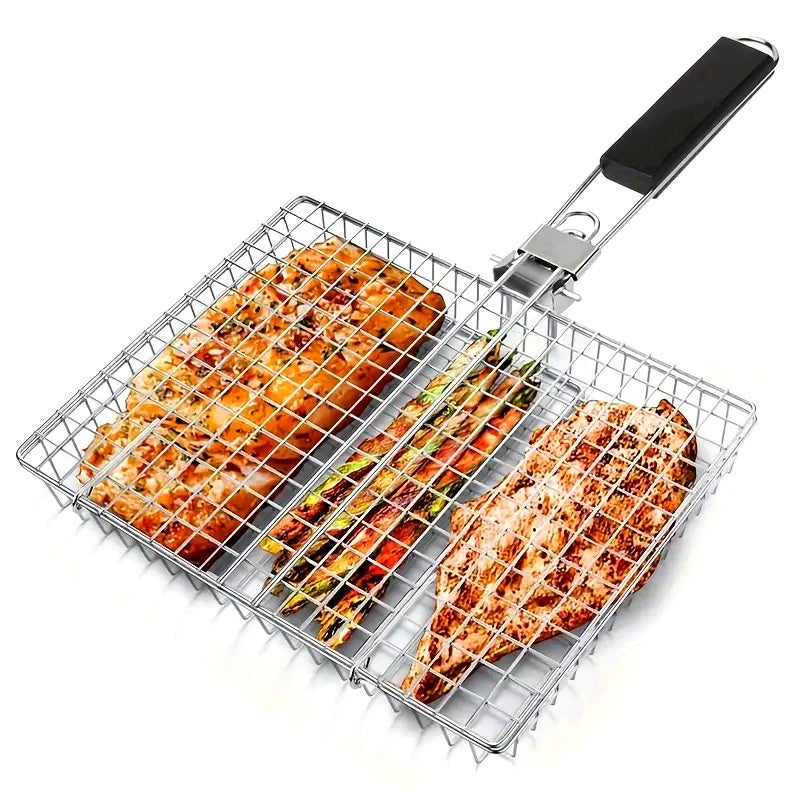PETO 1 Piece BBQ Grill Mesh, Fish & Vegetable Grilling Tool, Outdoor Multi-Functional Fish & Chicken Rack - Image 1