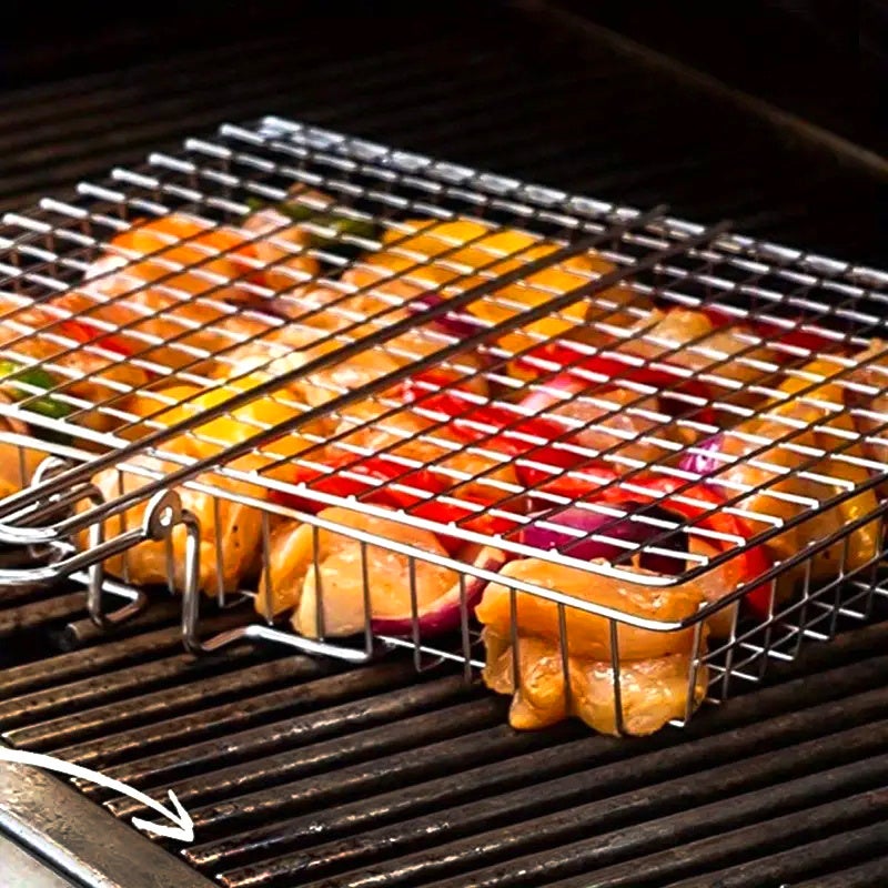 PETO 1 Piece BBQ Grill Mesh, Fish & Vegetable Grilling Tool, Outdoor Multi-Functional Fish & Chicken Rack - Image 3