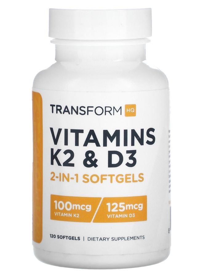 TransformHQ فيتامينات K2 و D3 120 كبسولة لينة
