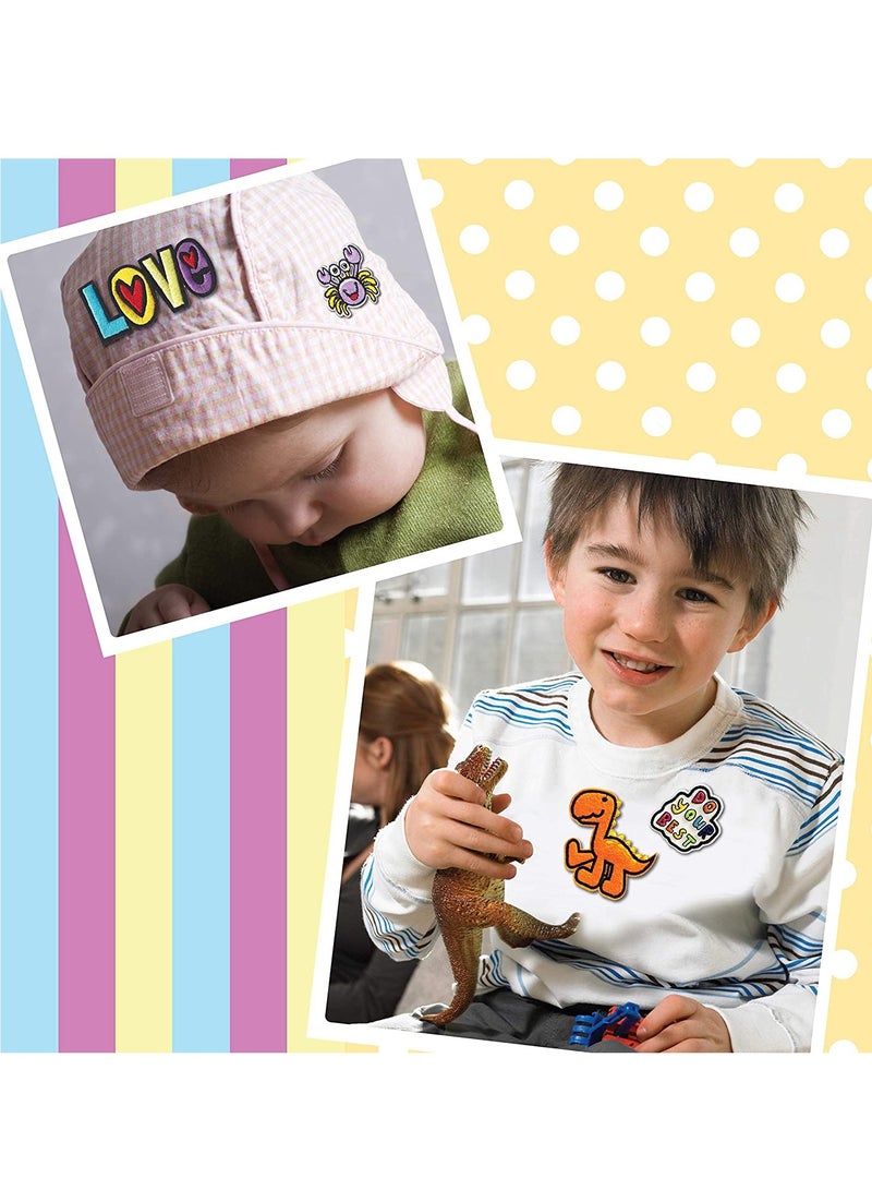 40pcs Cool Kids Embroidered Iron on Patches Sewing on Patches Appliques for Clothes Jackets Hats Backpacks Jeans Boys Girls Fishes Dinosaurs Cars Sports Space Animal Robot Inspirational - Image 3