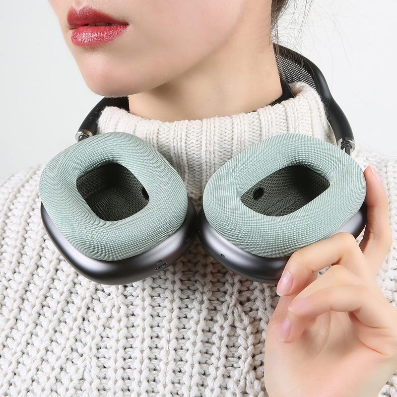EARROCK Ear Pads for AirPods Max Earmuffs Cloth Ear Cushions Cover Ear Cuffs Earpads Headphone Accessories with Knit-mesh Canopy, Memory Foam and Magnet Green - Image 3