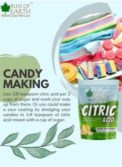 BLISS OF EARTH Bliss of Earth Anhydrous Citric Acid Powder For Food Bath Bombs Cleaning & Preserving 453GM  - Image 4