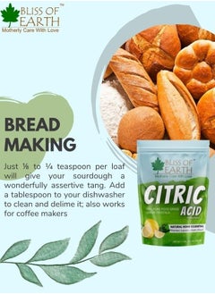 BLISS OF EARTH Bliss of Earth Anhydrous Citric Acid Powder For Food Bath Bombs Cleaning & Preserving 453GM  - Image 3