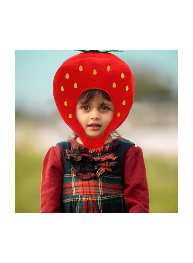 general Strawberry Hat Funny Fruit Headwear, Strawberry Cosplay Hat Funny Fruit Hat Carnival Headgear Carnival Cosplay Dress Up Supply Party Supplies - Image 3
