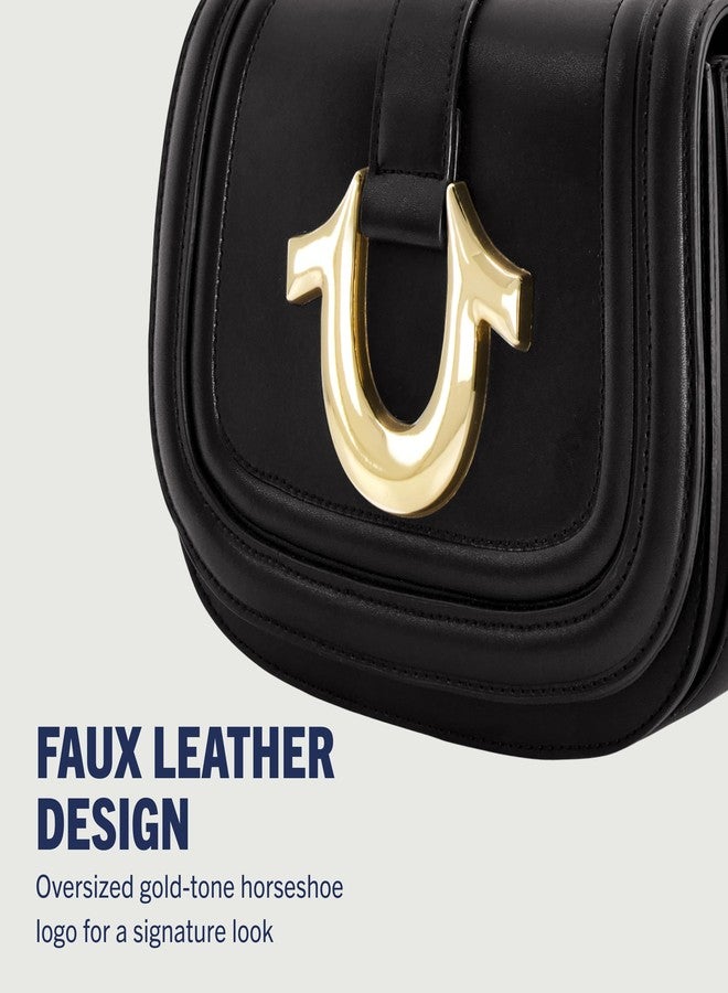 True Religion Saddle Bag, Women's Crossbody Purse with Adjustable Shoulder Strap, Black - Image 3