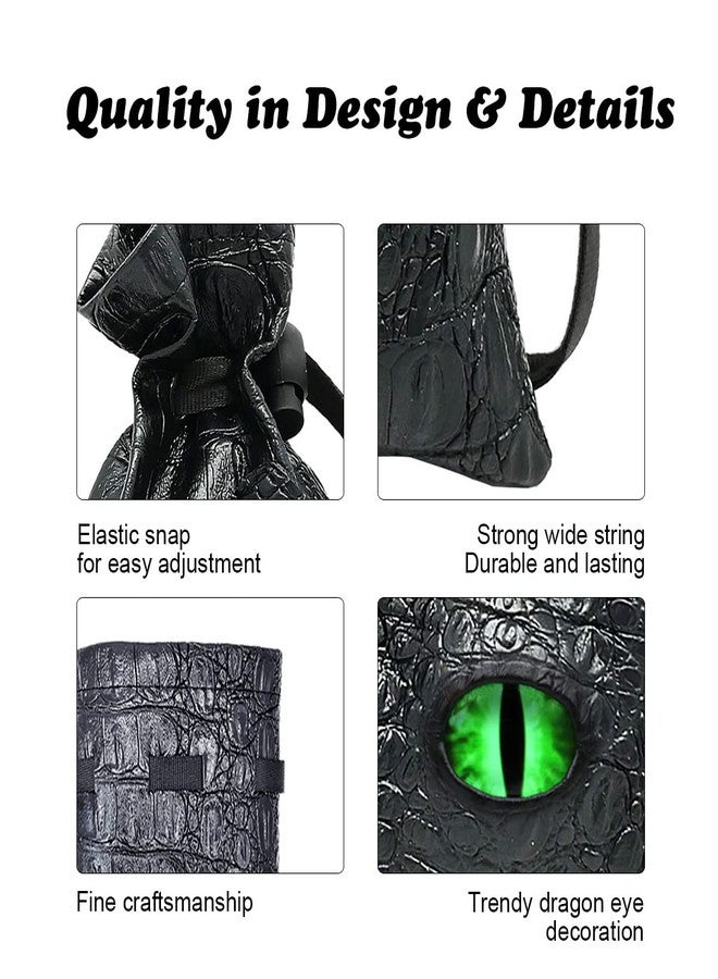 Haxtec Dragon Eye Dice Bag Leather Drawstring DND Dice Storage Pouch Compatible with Dungeons and Dragons Travel Dice Bag D&D Gift fo Dragon Lovers, Coins and Accessories (Venom-Green Eye) - Image 5