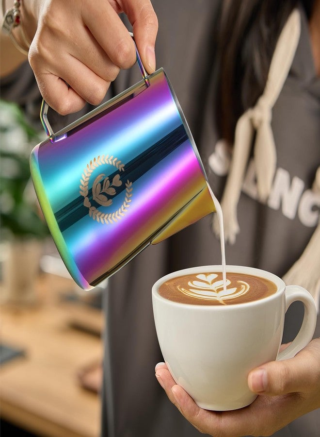 MUVNA Espresso Milk Pitcher, 600ml / 20.3oz Milk Frothing Jug, Sharp Spout Latte Art Pitcher with Wide Thick Handle (colorful) - Image 3
