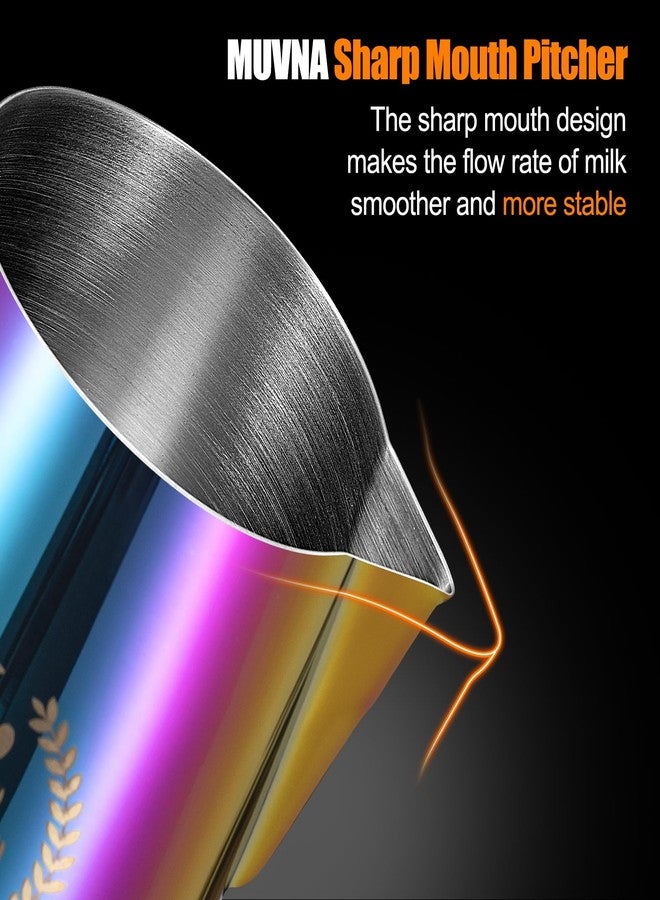MUVNA Espresso Milk Pitcher, 600ml / 20.3oz Milk Frothing Jug, Sharp Spout Latte Art Pitcher with Wide Thick Handle (colorful) - Image 5