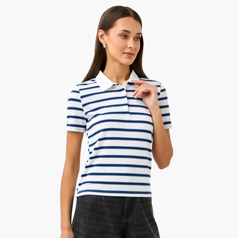 لي كوبر Lee Cooper Striped Polo T-shirt