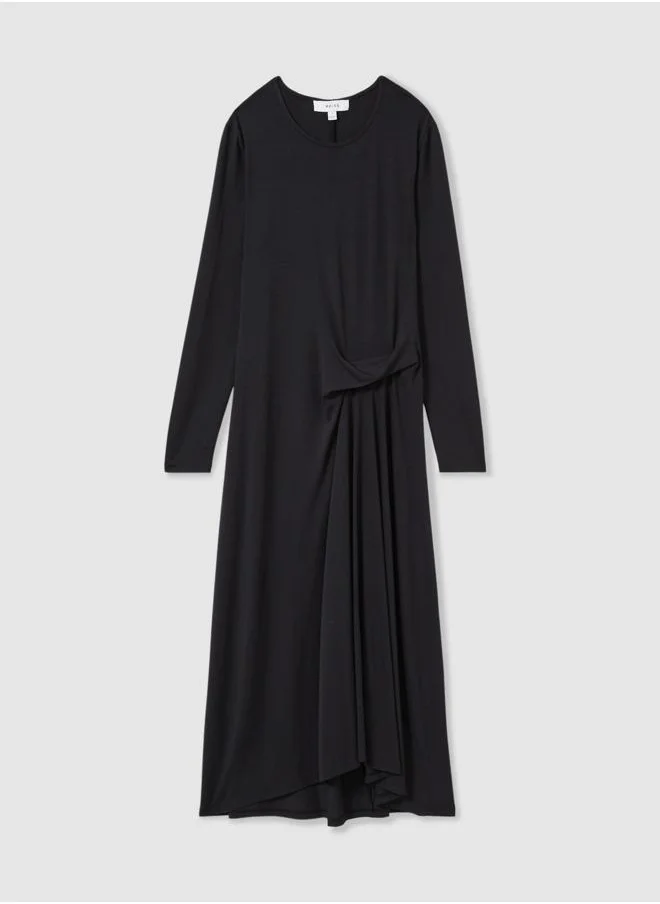 REISS Ruched Plain Midi