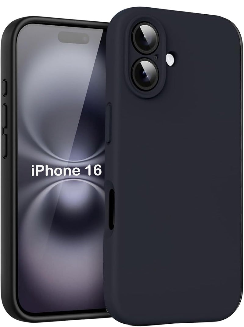 Mobistyle Designed for iPhone 16 Back Cover, Soft Liquid Silicone Slim Protective Shockproof Phone Case Cover with Anti-Scratch Microfiber Lining, 6.1 inch (Black) - Image 1