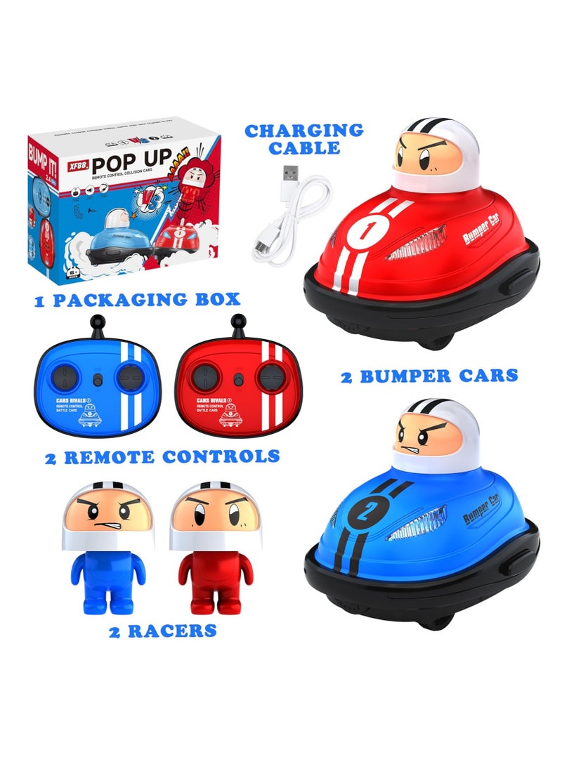 Remote Control Cars Set of 2, RC Ejecting Bumper Cars, RC Battle Stunt Cars with LED Lights  Sound, Ejecting RC Race Car Toddler Toys, Xmas Gifts for Age 3 4 5 6+ Year Old Boys Girls - Image 3