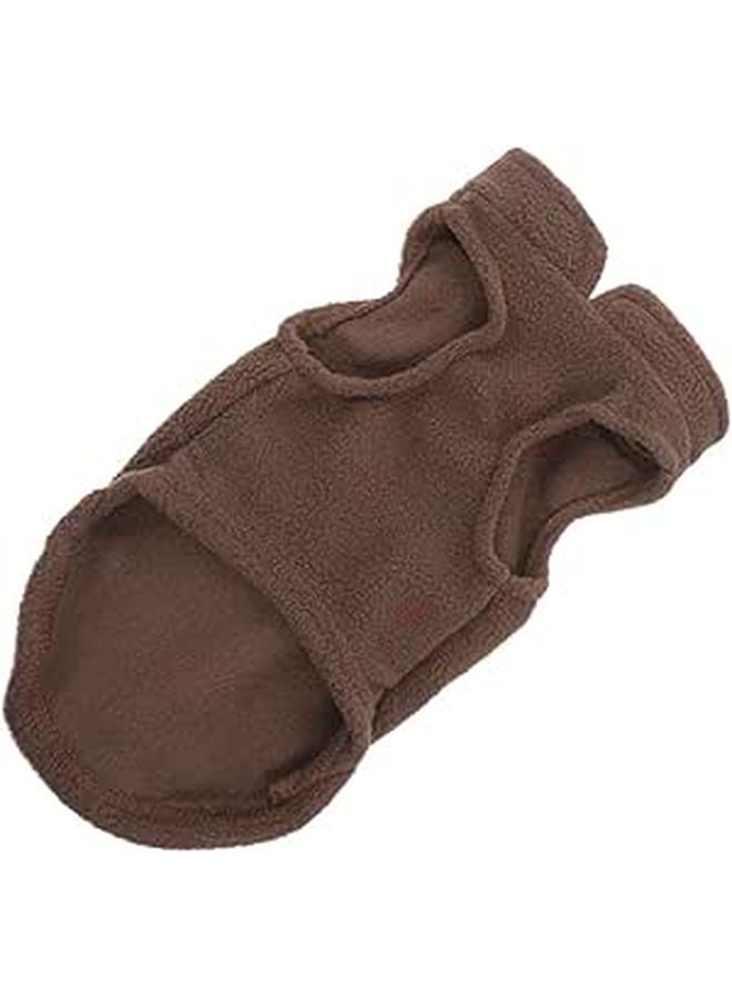 Medium Coffee Fleece Vest Winter Coat For Small To Medium Dogs With D Ring Leash Attachment - Image 1