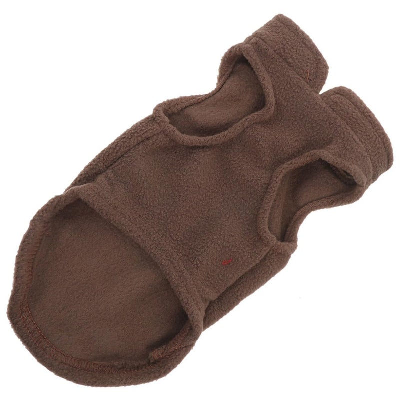 Medium Coffee Fleece Vest Winter Coat For Small To Medium Dogs With D Ring Leash Attachment - Image 2