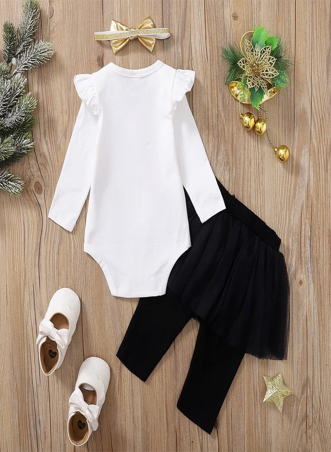 Happidoo Baby Girl New Year Outfit 1st New Year Clothes First New Year's Bodysuit (Black,12-18 Months) - Image 3