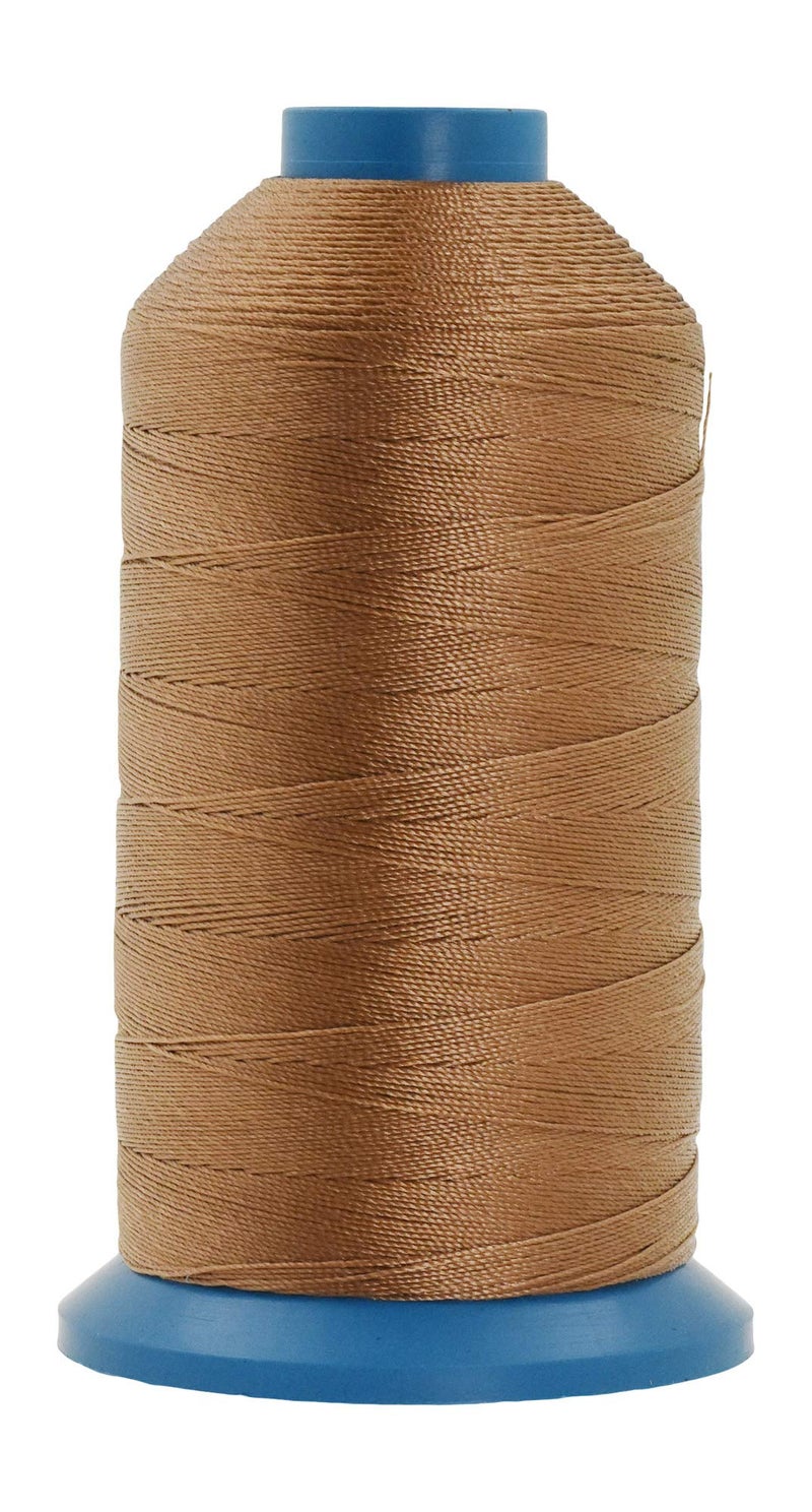 Mandala Crafts Bonded Nylon Thread Russet Brown Heavy Duty Sewing Threads  1250 YDs Size 138 420D T135 Tex 135 Thread for Leather Jeans Weaving Outdoor Marine Upholstery Threads