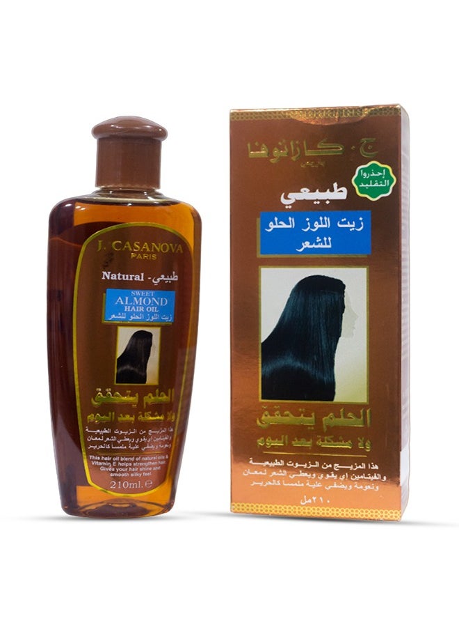 J.CASANOVA PARIS J.Casanova Sweet Almond Hair Oil 210 ML  - Image 2