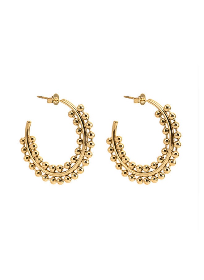 Lee Cooper Women's Stainless Steel Gold Earrings - LC.E.01296.110  - Image 1