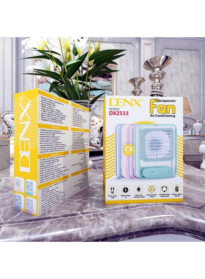 دينكس DX2533 - مروحة تكييف هواء شفافة لون ازرق - Image 4