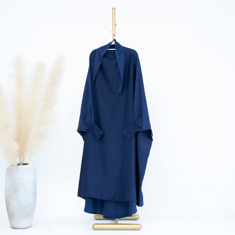 2023 Loriya Maxi Plain Abaya Kids Dress LR662 Dark blue 