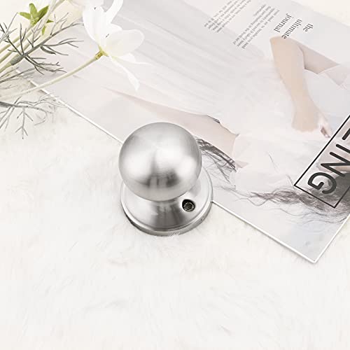 GOBEKOR 2 Pack Single Dummy Door Knobs Brushed Nickel Interior Dummy Knobs for French Doors Round Door Knobs Stainless Steel Door Pull - Image 3