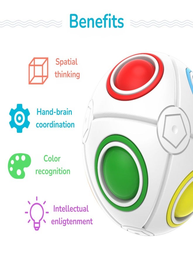 Cubelelo Drift Mini Rainbow Ball Puzzle | Compact, Multicolor Sphere (Fidget Toy) | Portable Brain Teaser for Kids & Adults | Stress Relief & Fun On-The-Go Puzzle - Image 5