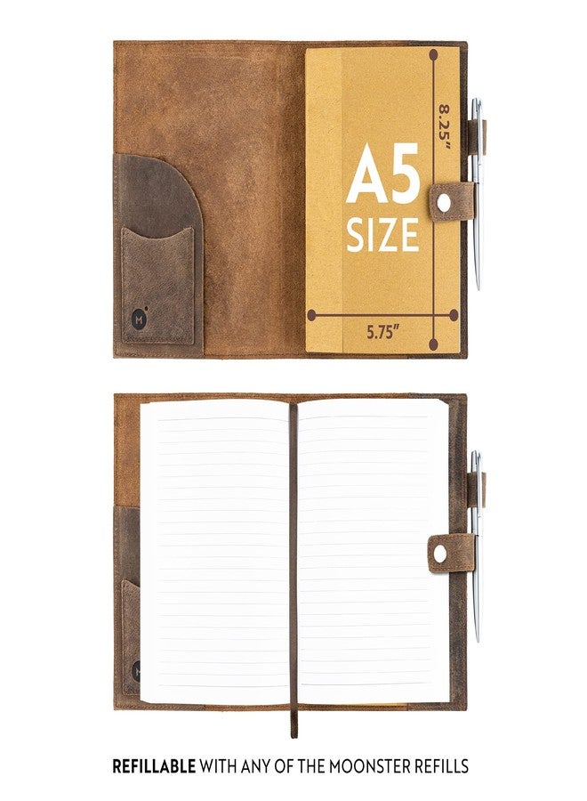 moonster Refillable Psalm 46:10 Bible Verse Embossed Journals with Pen - Milled A5 Leather Journal Lined Paper - Journals for Women Notebook with Pen Holder - 320 Pages - Image 5