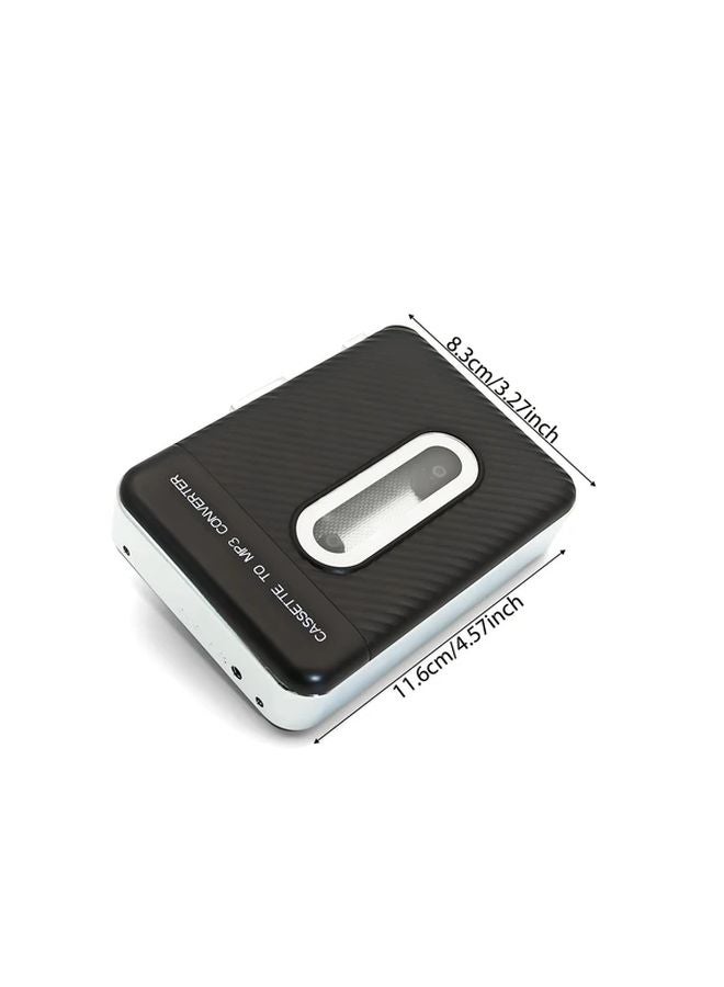 Portable Retro Cassette Player Elegant Black MP3 USB Support High Sound Quality - Image 4