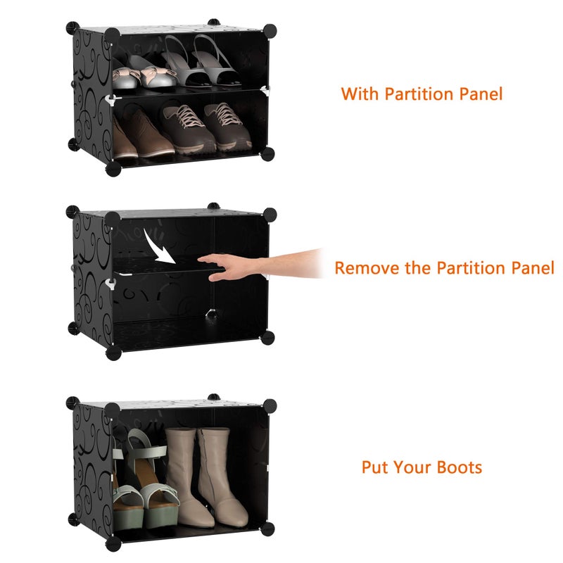 HOMIDEC Shoe Rack Organizer, 6 Tier Storage Cabinet 24 Pair Plastic Shoe Shelves for Closet Hallway Bedroom Entryway - Image 4