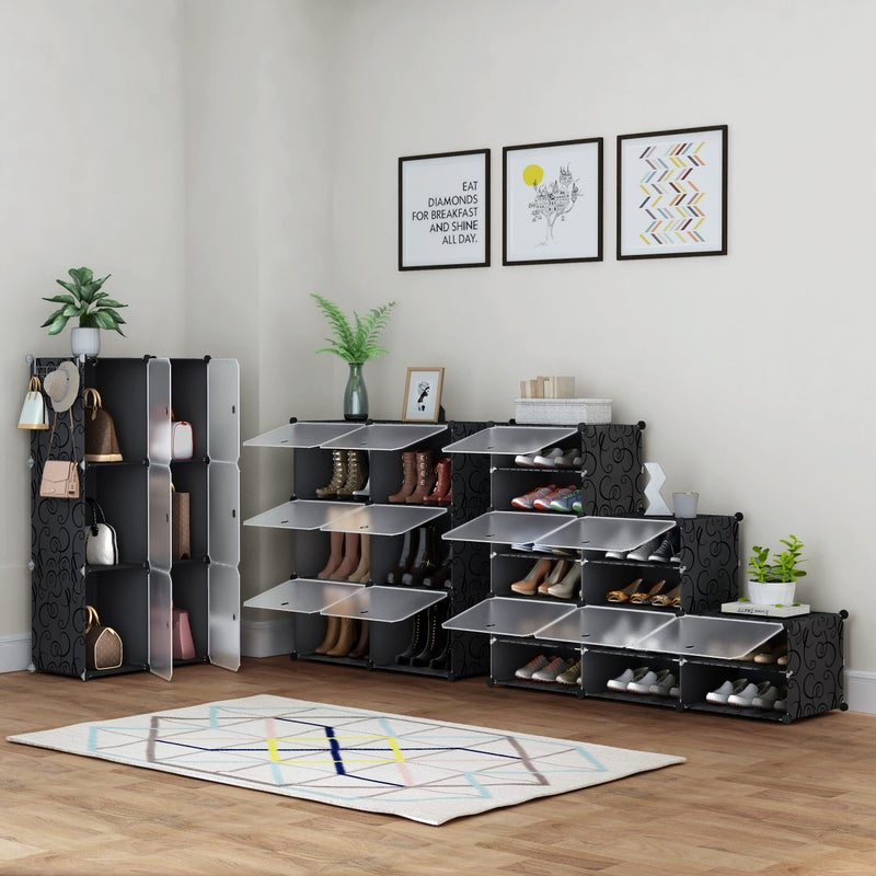 HOMIDEC Shoe Rack Organizer, 6 Tier Storage Cabinet 24 Pair Plastic Shoe Shelves for Closet Hallway Bedroom Entryway - Image 3