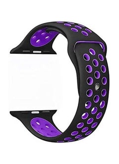 VITION Sport Band Compatible with Apple Watch Strap Soft Silicone Replacement Wristband for iWatch Series 7/6/5/4/3/2/1/SE Nike+/Sports Edition (45mm/44mm/42mm,black/purple)  - Image 3