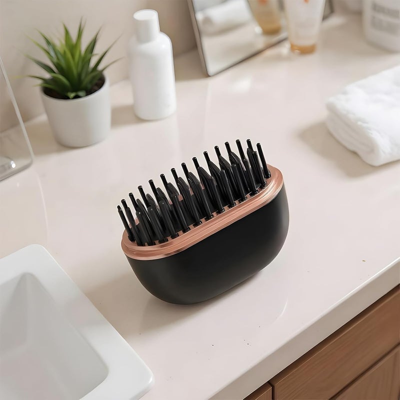 Rechargeable Wireless Mini Hair Straightener Brush, 3-Temp Settings & Fast Heat-Up, Portable Travel Straightener for Home & On-the-Go Styling (Black) - Image 3